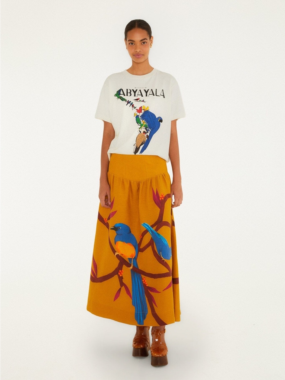 FARM RIO Brown Maxi Skirt